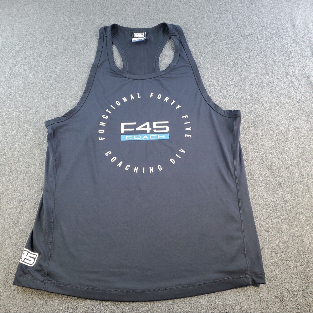 F45 Coach Training Tank Top Adult Large  Athletic Gym Workout Tank Black